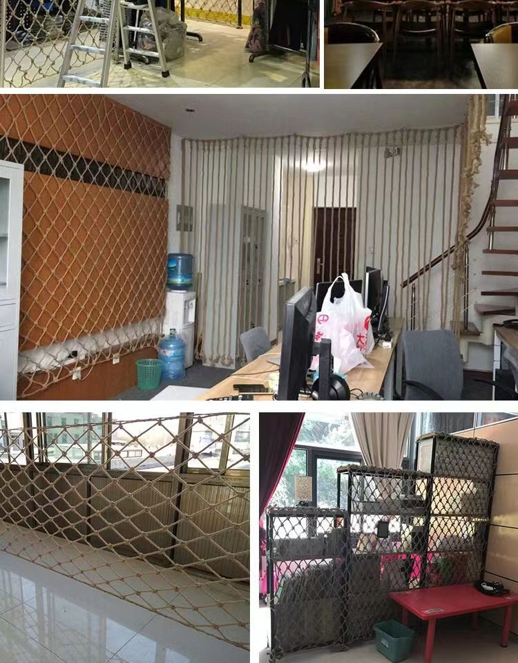 麻绳网 黄麻复古吊顶隔断装饰渔网 网兜户外儿童攀爬网安全防护网详情6