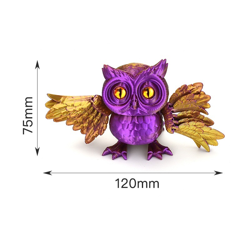 3D打印猫头鹰摆件手办儿童玩具关节可活动工艺礼品解压创意解压详情9