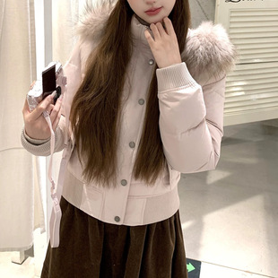 Pink feather cotton blended knitted sweater base layer for women, new Spring 2025 lace long-sleeved top pic 9