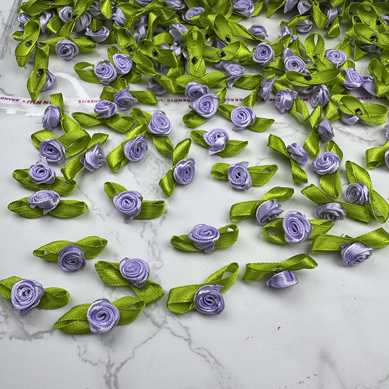 玫瑰花现货绿叶玫瑰手工花朵发饰辅料辅料公仔配饰饰品配件缎带加详情2