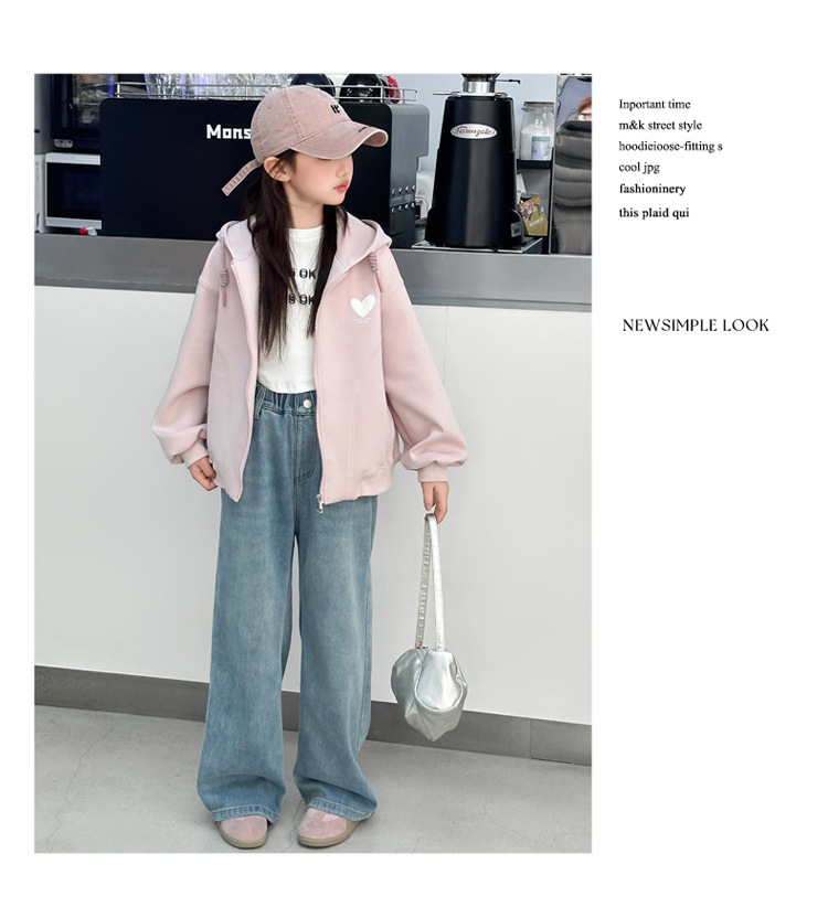 女童春秋款韩版休闲连帽卫衣外套中大童初中生洋气时尚儿童春装潮详情11