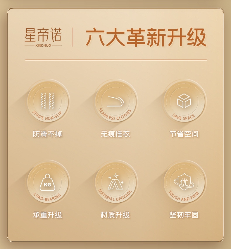 包邮双位卡条山姆衣架家用宿舍无痕防滑防肩角塑料衣服撑子阳台详情3