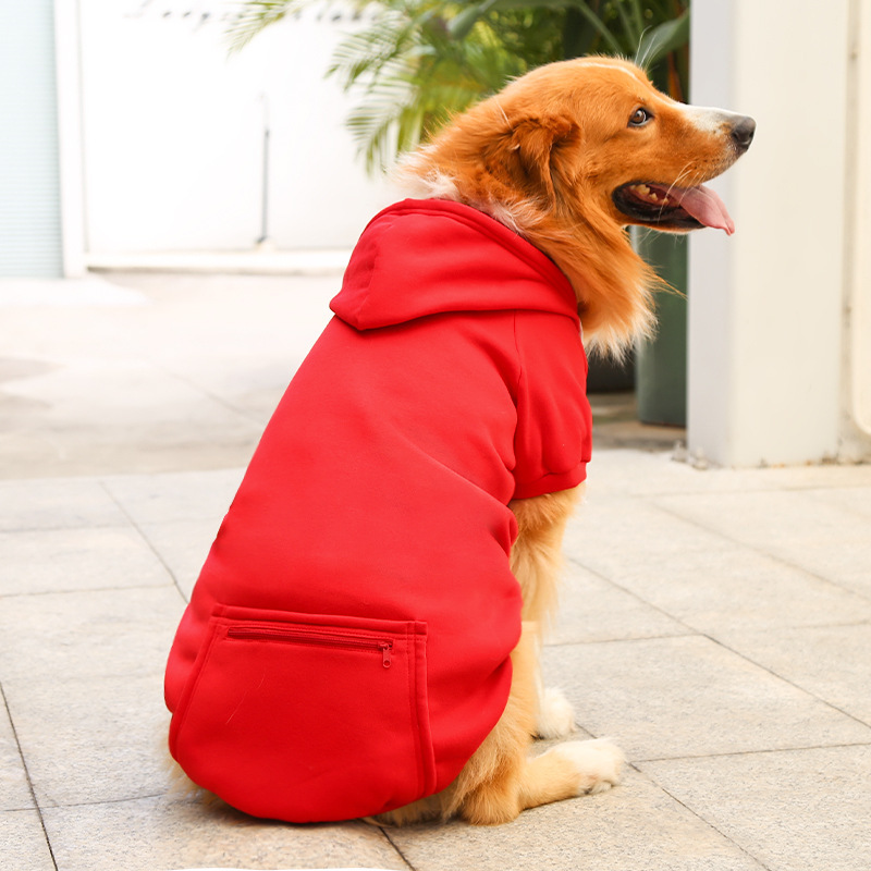 Otoño e invierno peluche de oro cremallera de bolsillo sudaderas grandes y medianas para perros perros ropa de gato fardo suministros para mascotas pic 16