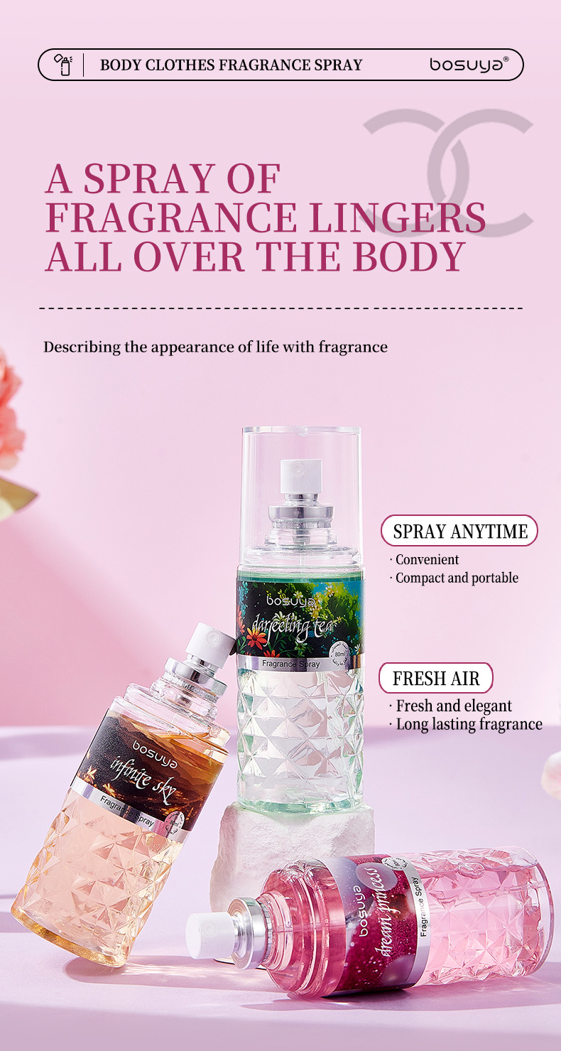 【 Cross-border Exclusive 】BOSUYA Fragrance Spray Perfume is a natural, fresh, long-lasting, light and unisex body perfume pic 4