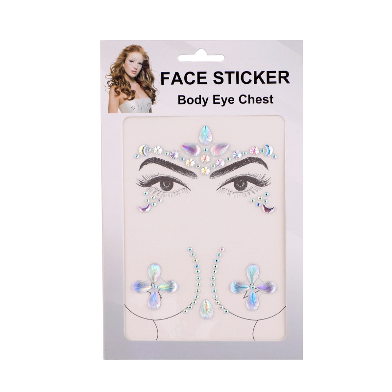 胸部贴 眉心贴 眼部贴跨境热销亚克力钻石贴脸饰品美妆贴化妆工具详情24