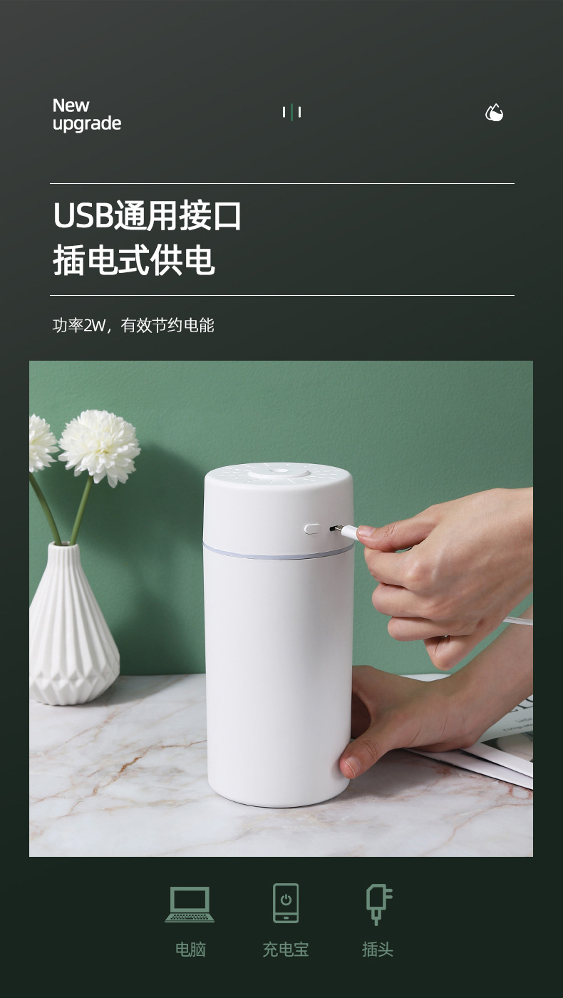 New type of humidifier, home and office silent USB air humidifier, fog volume water replenishment spray machine, factory direct sales M142 pic 16