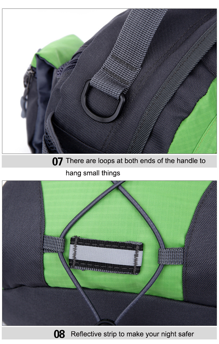 The manufacturer sells Korean-style outdoor hiking waist bags, casual handbags, and single-shoulder travel waist bags with reflective strap designs pic 30