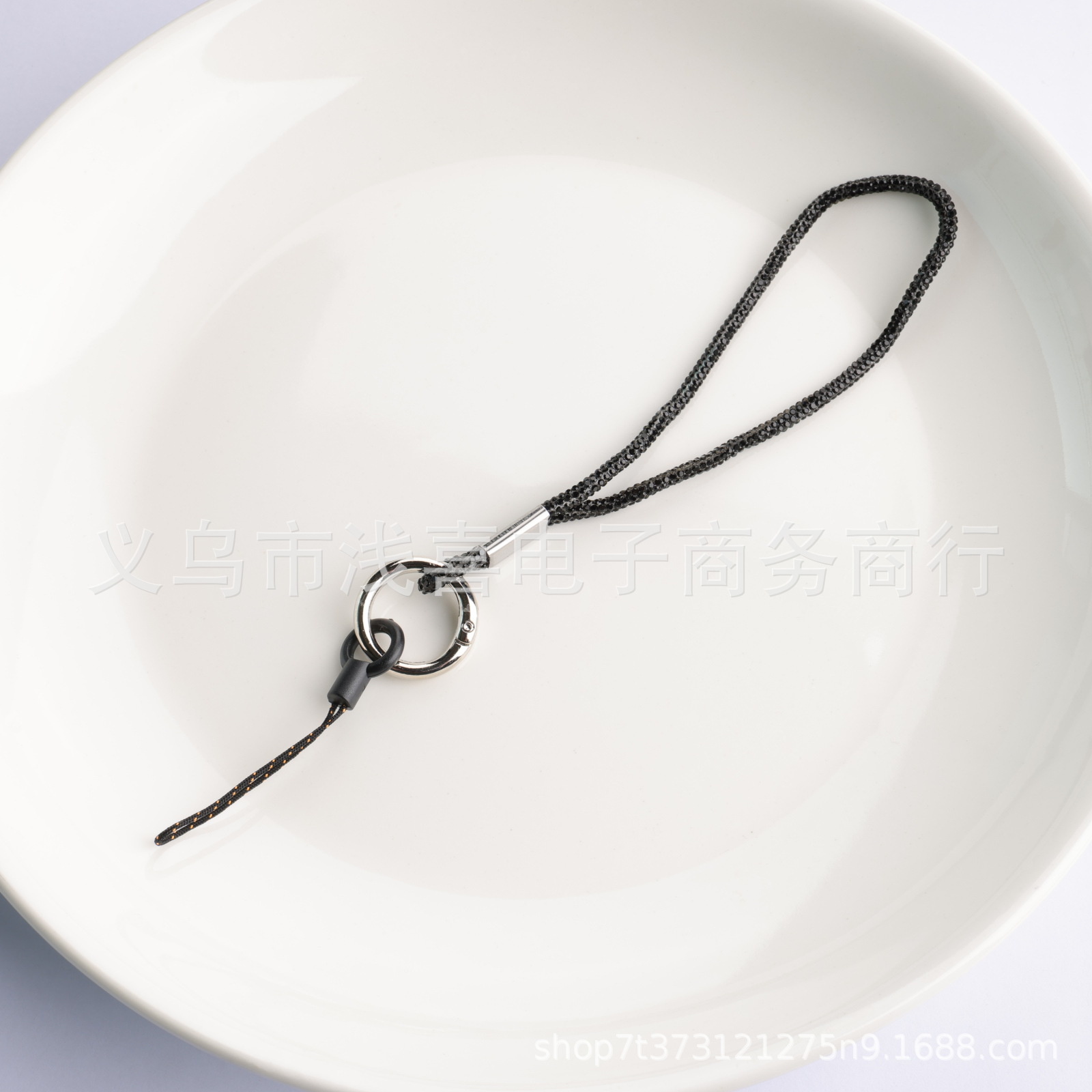 欧美新款手机挂链高级感奢华镶水钻链满闪钻证件吊牌绳手机挂链绳详情5