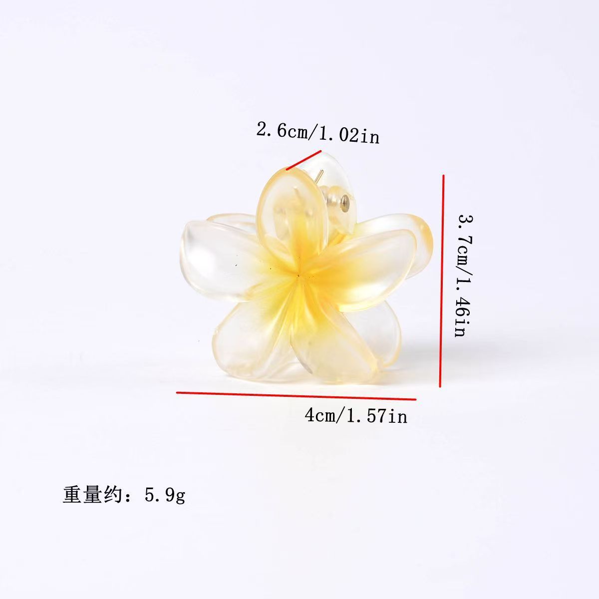 4cm matte gradient frangipani color travel essential hairpin, half-tied ponytail side clip, wholesale foreign trade supply pic 1