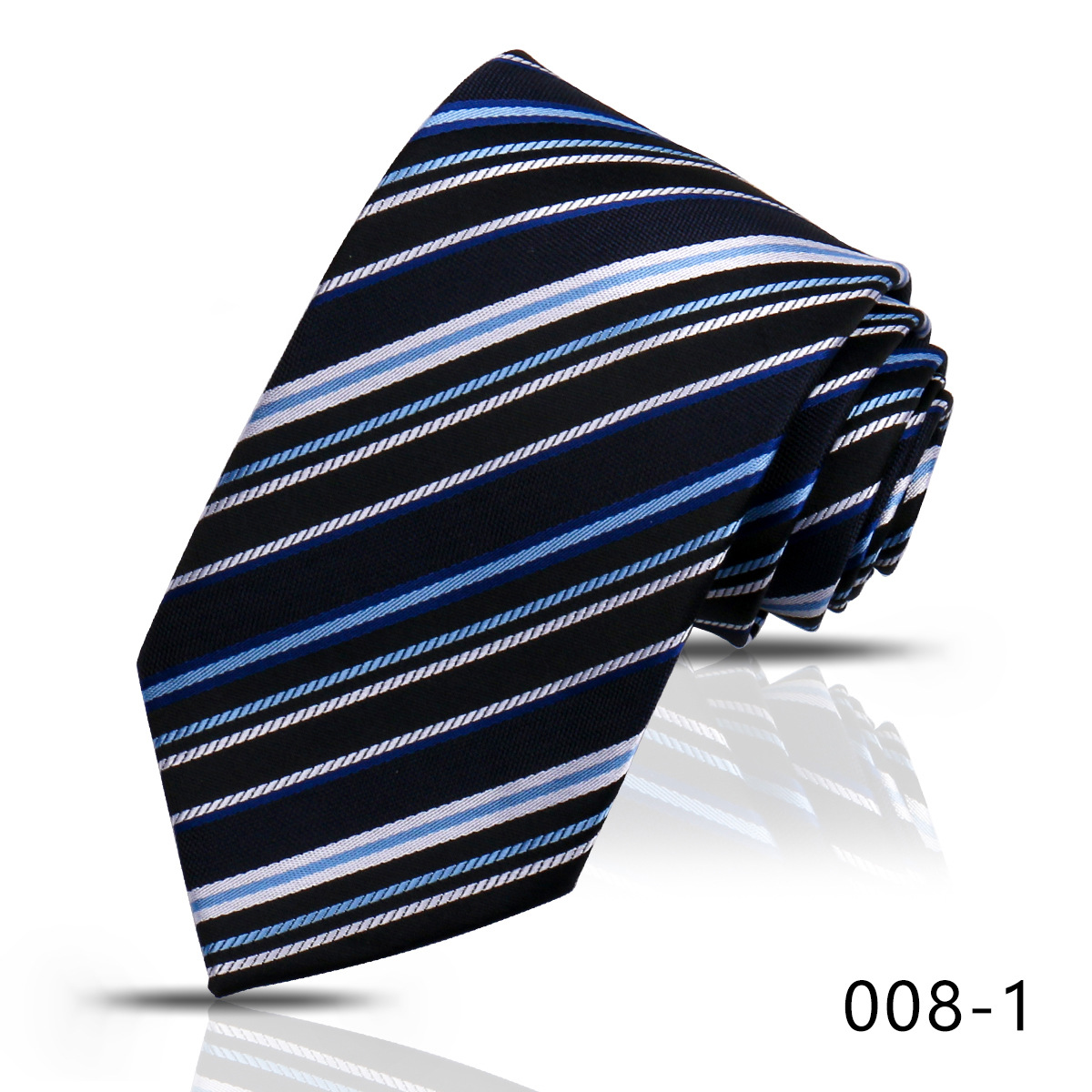 男士商务职业条纹领带8CM高级感蓝色藏青手打衬衣搭配嵊州现货详情24