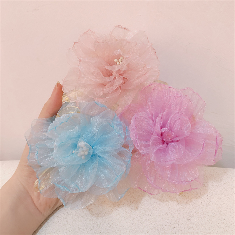 The color is super spring-like ~ Vacation-style large flower hair clip, side clip, new 2024 bangs hair accessory for women pic 32