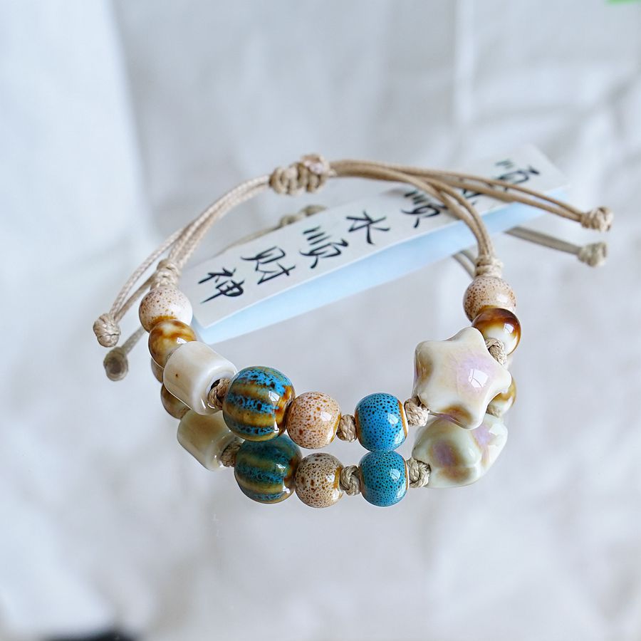 Jingdezhen ceramic woven bracelet for women, new Chinese-style artistic best friend, forest-themed ancient style bracelet gift wholesale pic 6