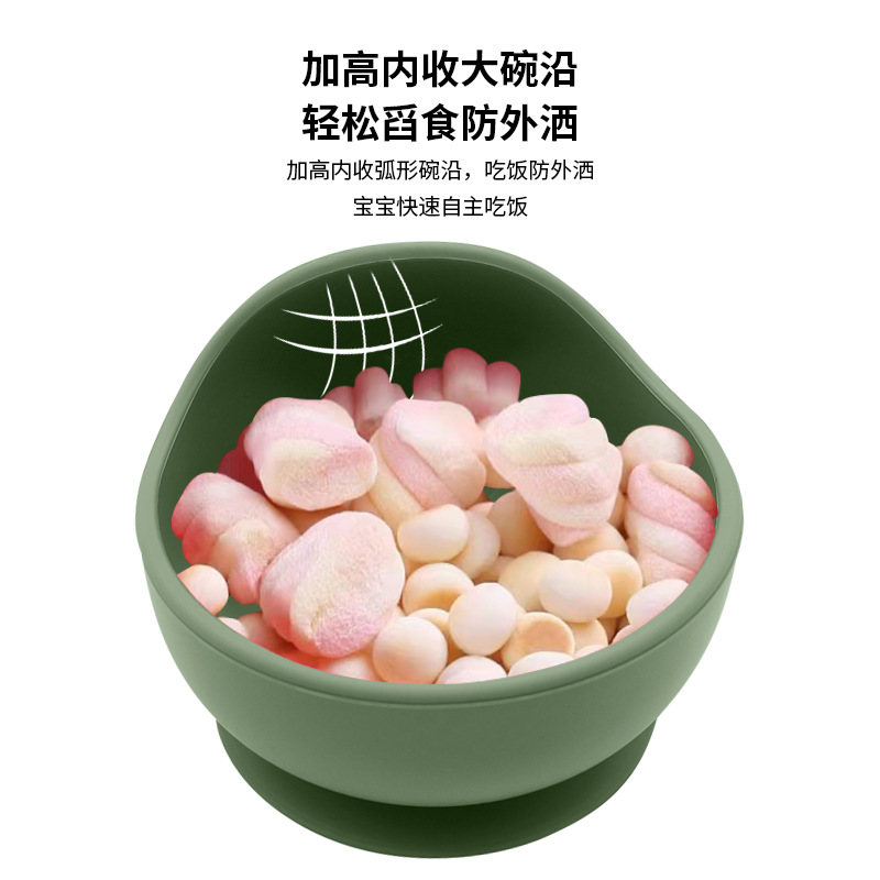 母婴用品食品级儿童硅胶餐具辅食碗套装宝宝喂养餐盘带叉勺八件套详情11