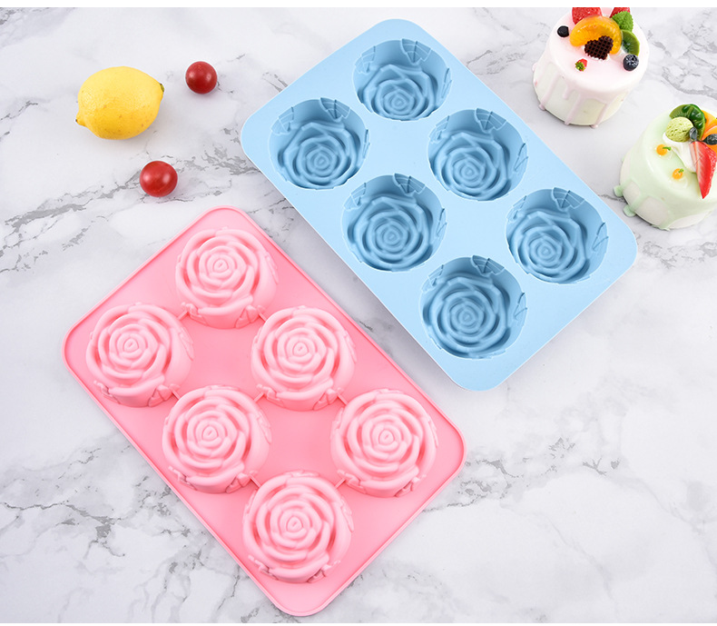 6-piece rose cake mold, food-grade silicone mousse mold, candle gypsum crystal resin mold, easy to demold pic 12