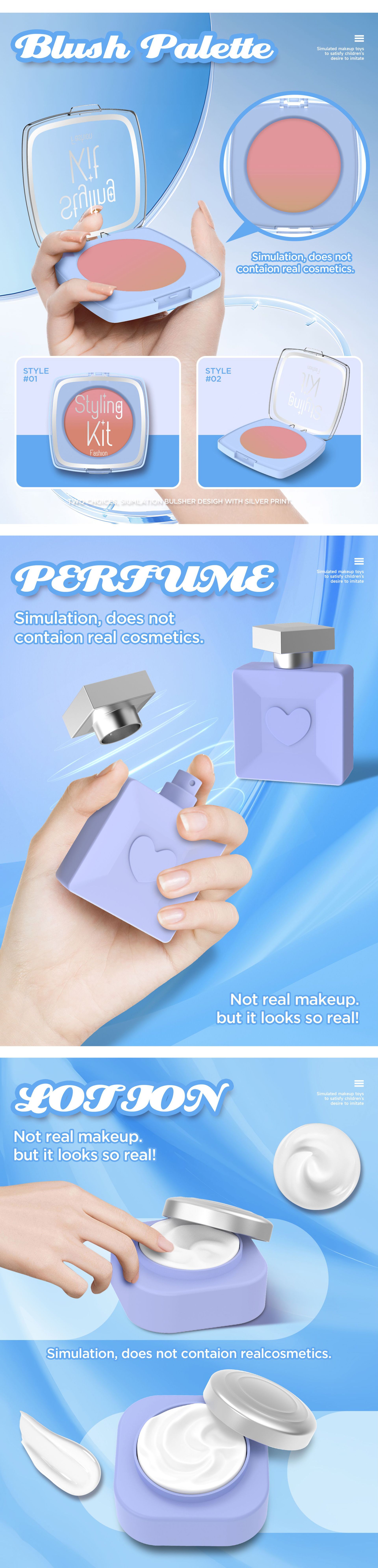 严选跨境新品儿童过家家仿真化妆玩具女孩彩妆套装不可涂抹亚马逊详情17
