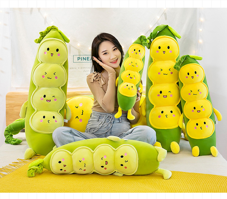 外贸豌豆夹抱枕毛毛虫公仔网红剪刀机抓机大娃娃毛绒玩具批发详情12