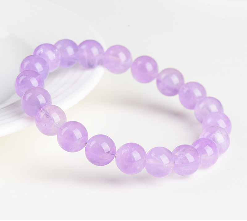 Jiuya Crystal Natural Ice Type Lavender Round Bead Bracelet, Fresh and transparent light amethyst bracelet wholesale pic 18