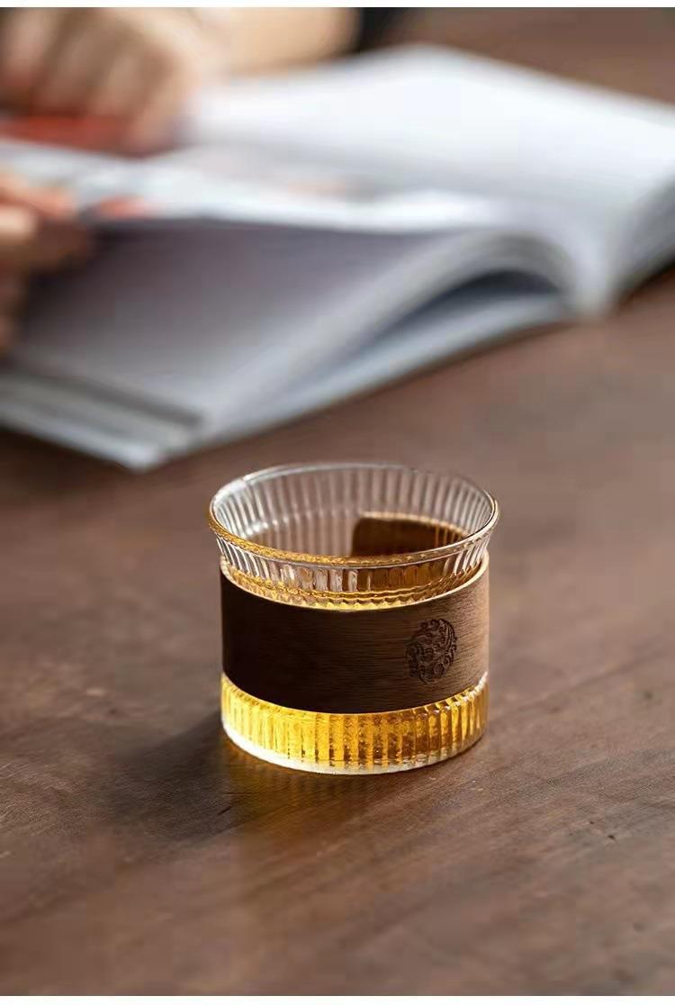 日式竖纹玻璃茶杯防烫隔热茶具泡茶公道杯茶器个人主人杯功夫茶详情14