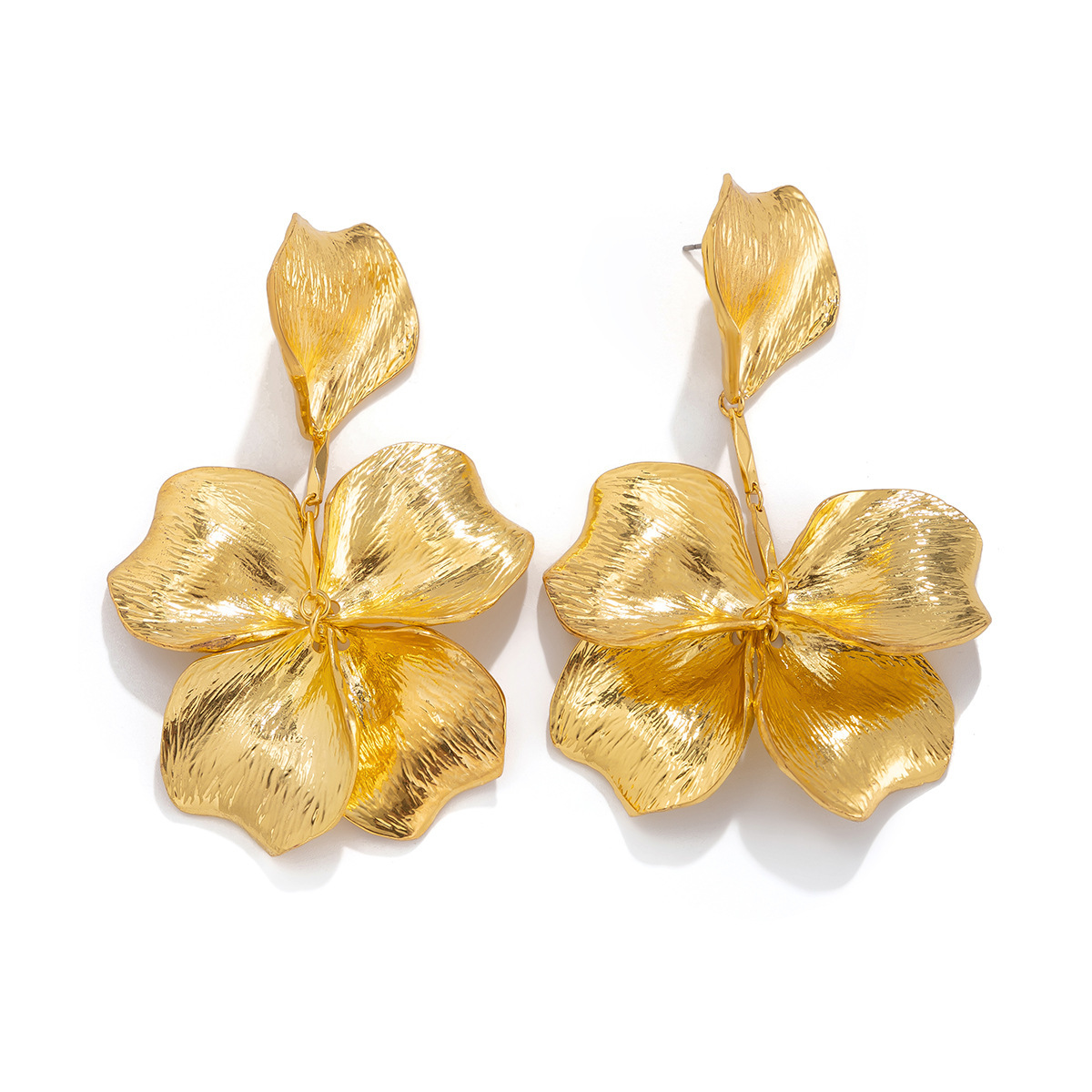 European and American cross-border accessories retro cold style leaf stud earrings fashionable design sense metal flower earrings earrings pic 33