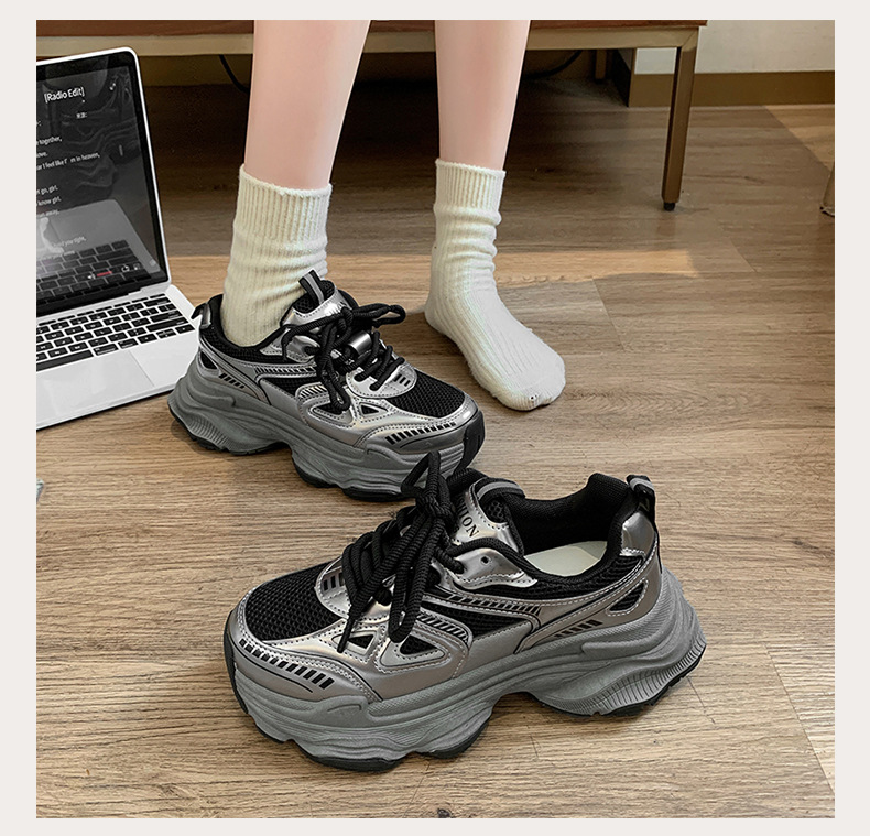 2025春夏季新款爆款老爹鞋女厚底增高轻便休闲运动鞋 网面透气百搭女式单鞋 潮流时尚舒适跑步鞋详情17