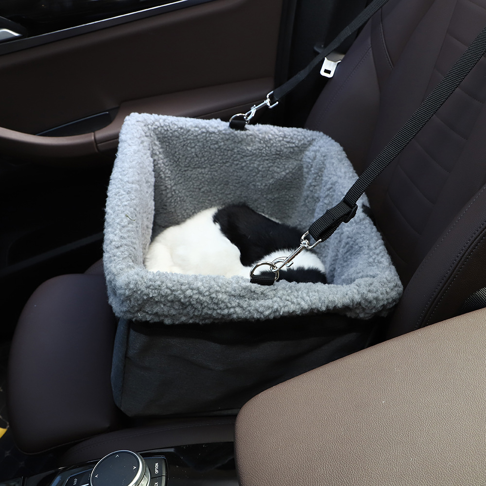 Rongka Pet Cross-border Pet Car Seats, pet car supplies, lamb fleece warmth, comfortable pet beds for cats and dogs, pet bags pic 12