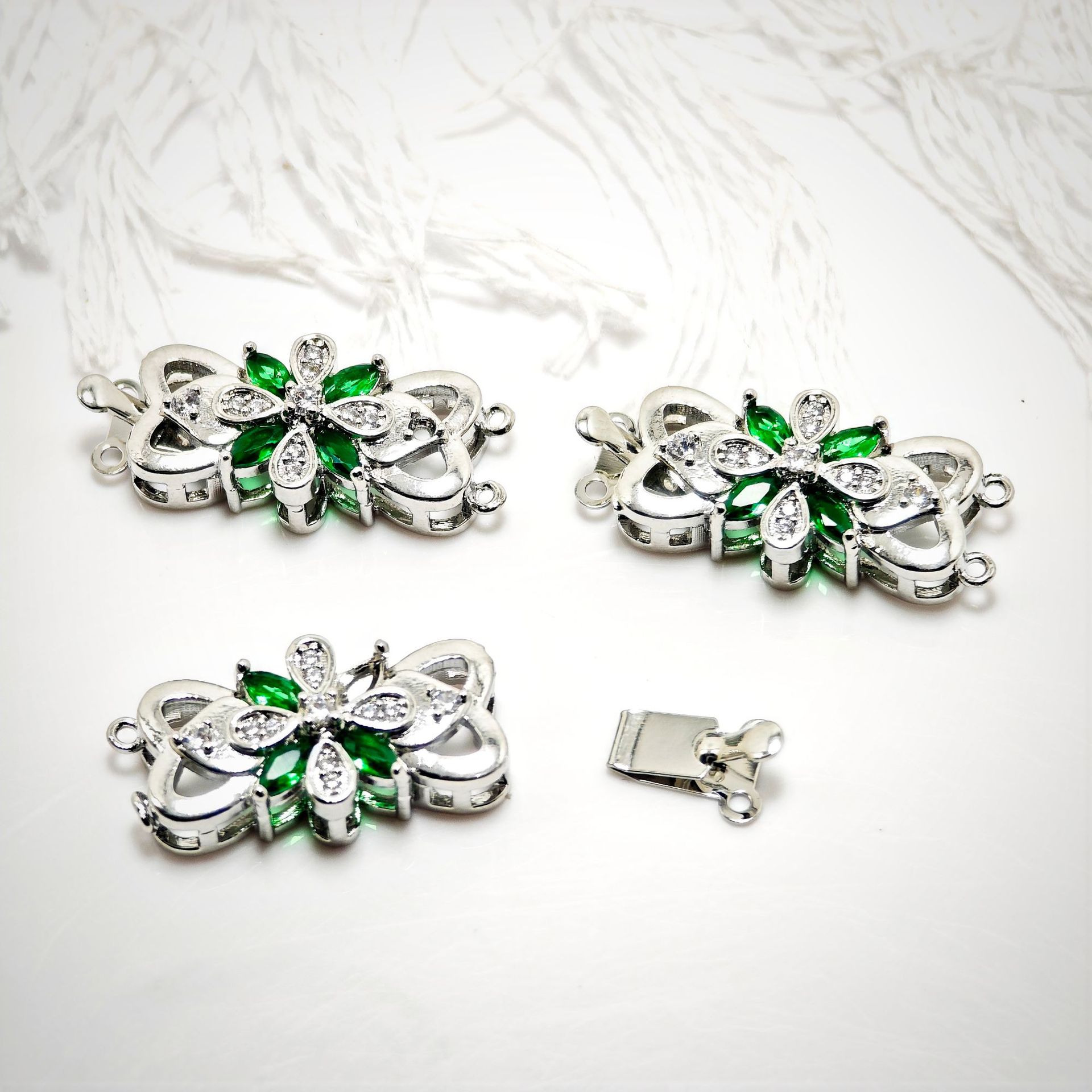 High color retention, real gold plating, double hanging, zirconium pearl buckle, pin, buckle necklace, connecting buckle head, DIY jewelry bracelet pic 44