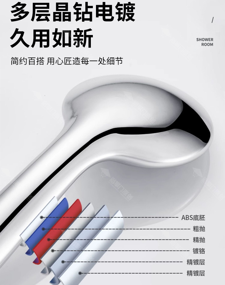 Large water outlet pressurized showerhead, bathroom bathing, shower, powerful and super pressurized rain shower, handheld single showerhead pic 13