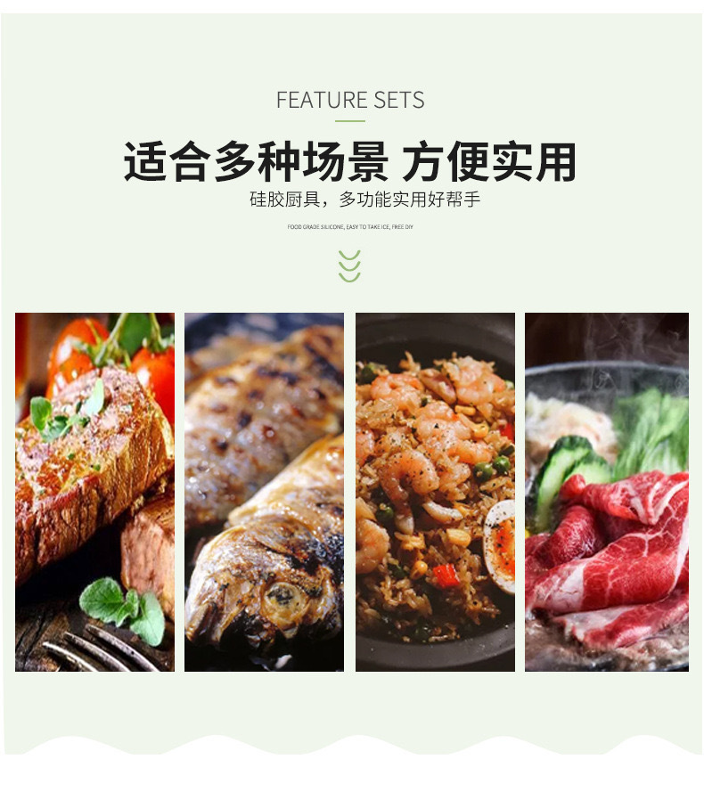 热销款中东跨境硅胶木柄厨具12件套收纳桶汤勺锅铲厨房烹饪套装详情7