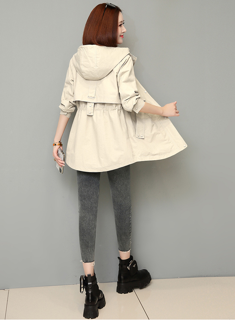 小香风中长款风衣女士2024春秋新款宽松休闲洋气百搭工装外套大码详情31