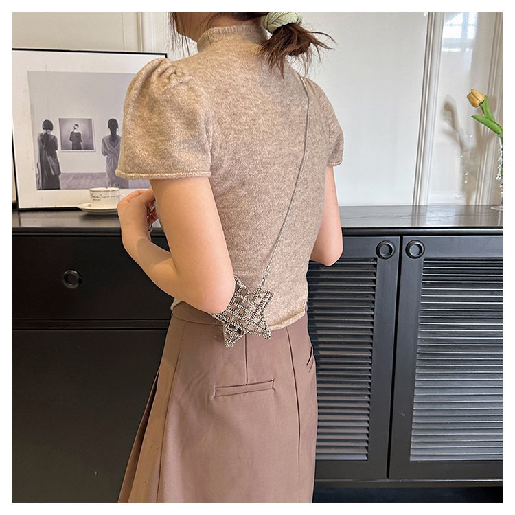 跨境2024夏新款小香风镂空金属星星包晚宴包单肩斜挎气质链条女包详情72