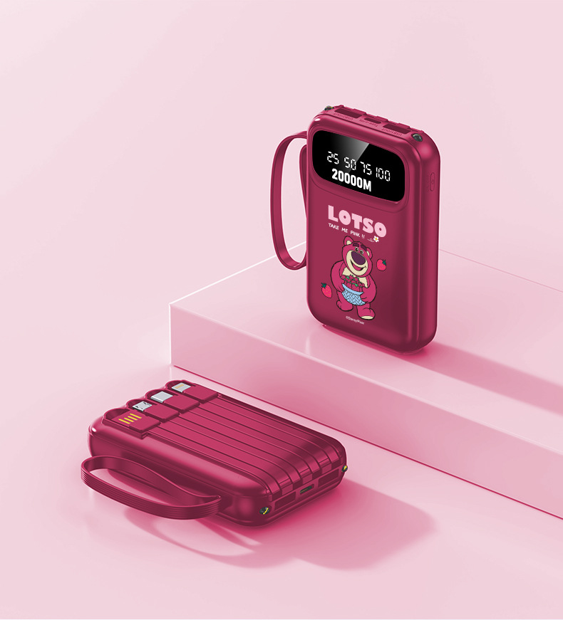 Disney-authorized power bank with a capacity of 10,000 mah, featuring four-wire fast charging and digital display, is a compact and portable power bank with 3C certification. Wholesale price from the original factory pic 24