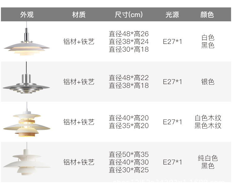 北欧餐厅吊灯丹麦现代简约网红飞碟创意民宿ph5奶油风日式餐桌灯详情17