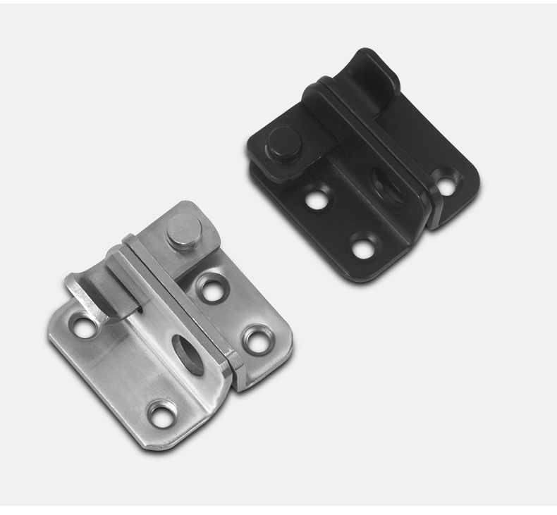 Stainless steel latch latch, black buckle, no need for drilling, anti-theft door lock latch, sliding door lock, left and right opening, thickened wooden door bolt pic 11