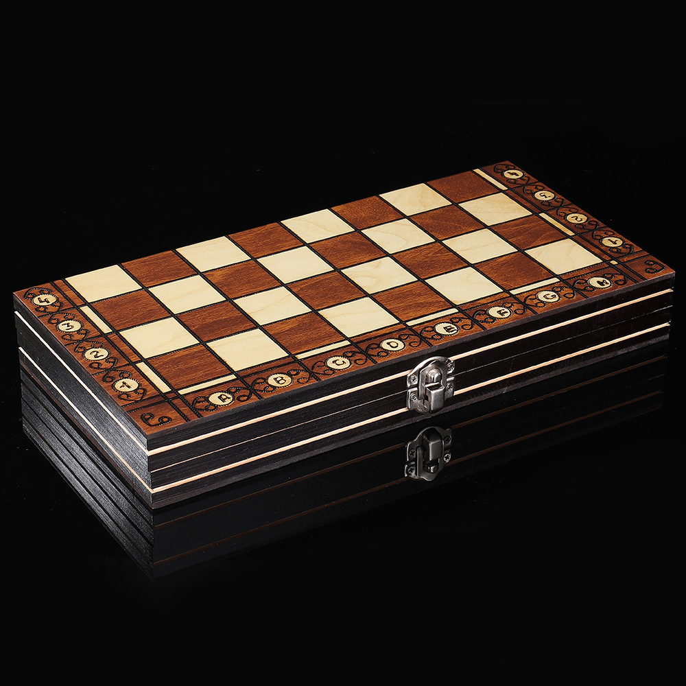 厂家直销木质磁性国际象棋3合1套装便携可折叠益智竞技桌游玩具详情5