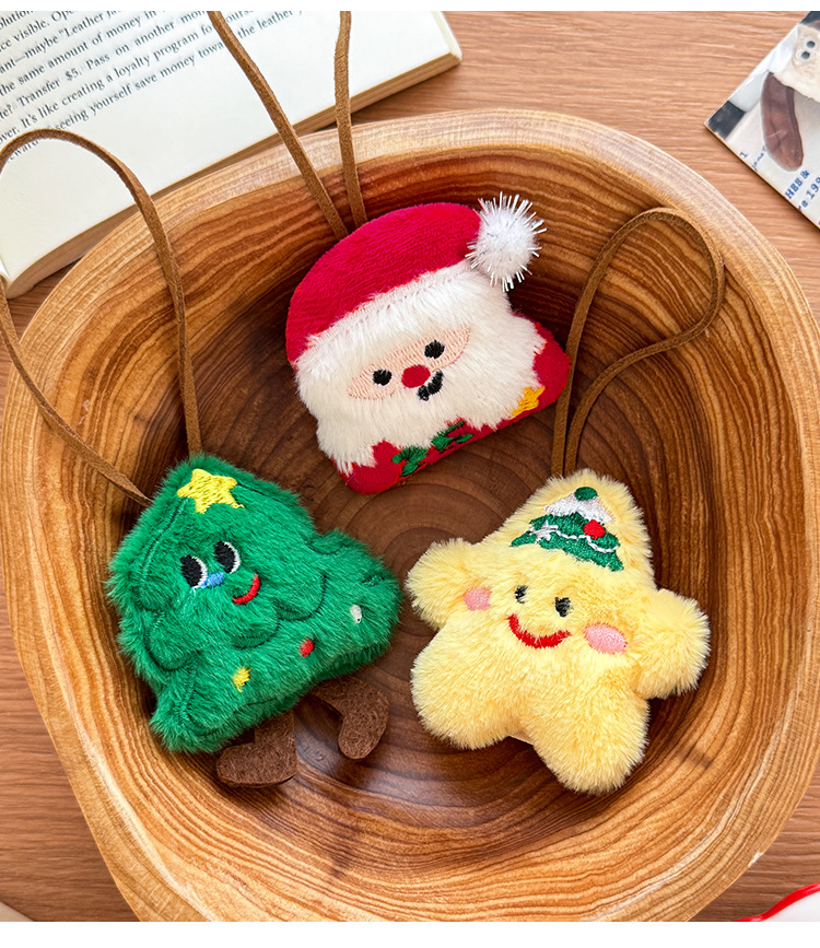 Cartoon Christmas name pendants, cute girlish heart bags, plush dolls, Santa Claus figurines, small gifts pic 38