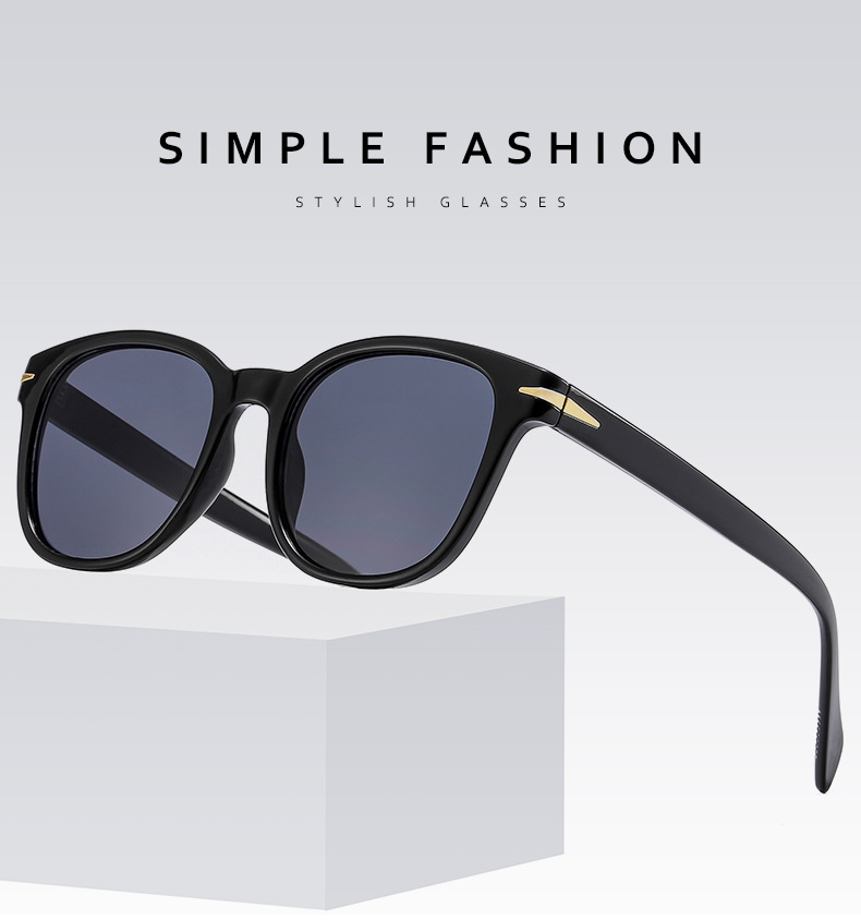 新款韩版太阳镜文艺复古眼镜框黑框近视防蓝光眼镜架椭圆素颜墨镜详情2