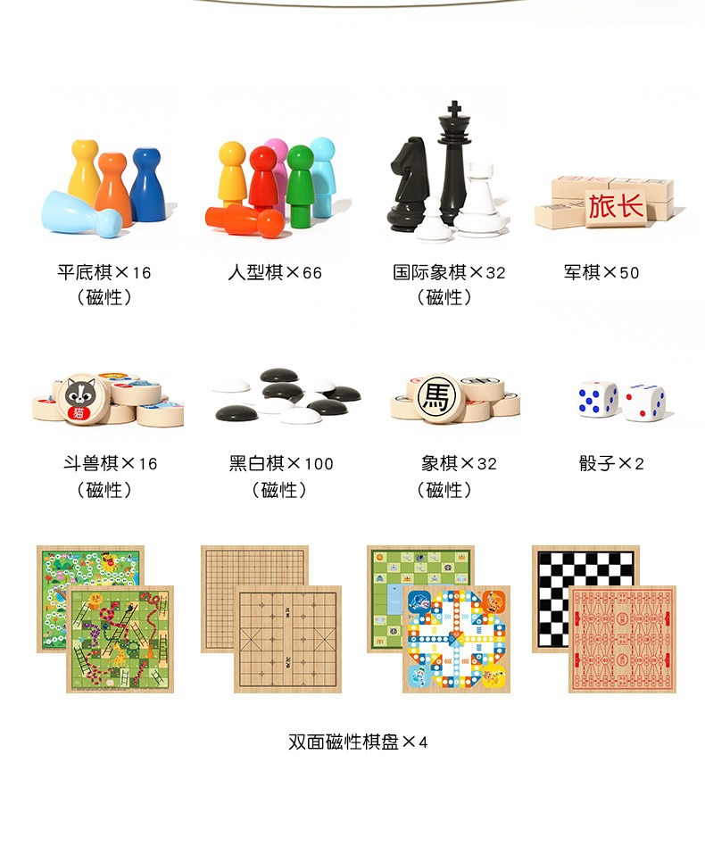 木质飞行棋儿童益智玩具跳棋五子棋桌游棋盘亲子互动游戏套装礼物详情14