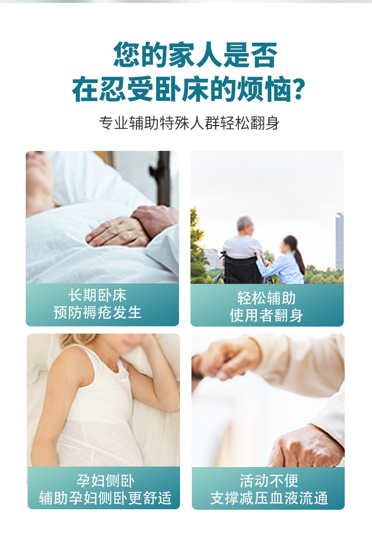 Elderly care pad, turning pad, triangular pillow, no need to clean, anti-bedsores, side pad, care pad, turning pillow pic 3