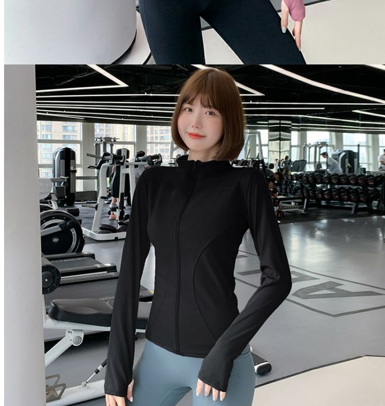 瑜伽服女2025新款健身拉链长袖显瘦修身速干运动上衣高级感外套详情11