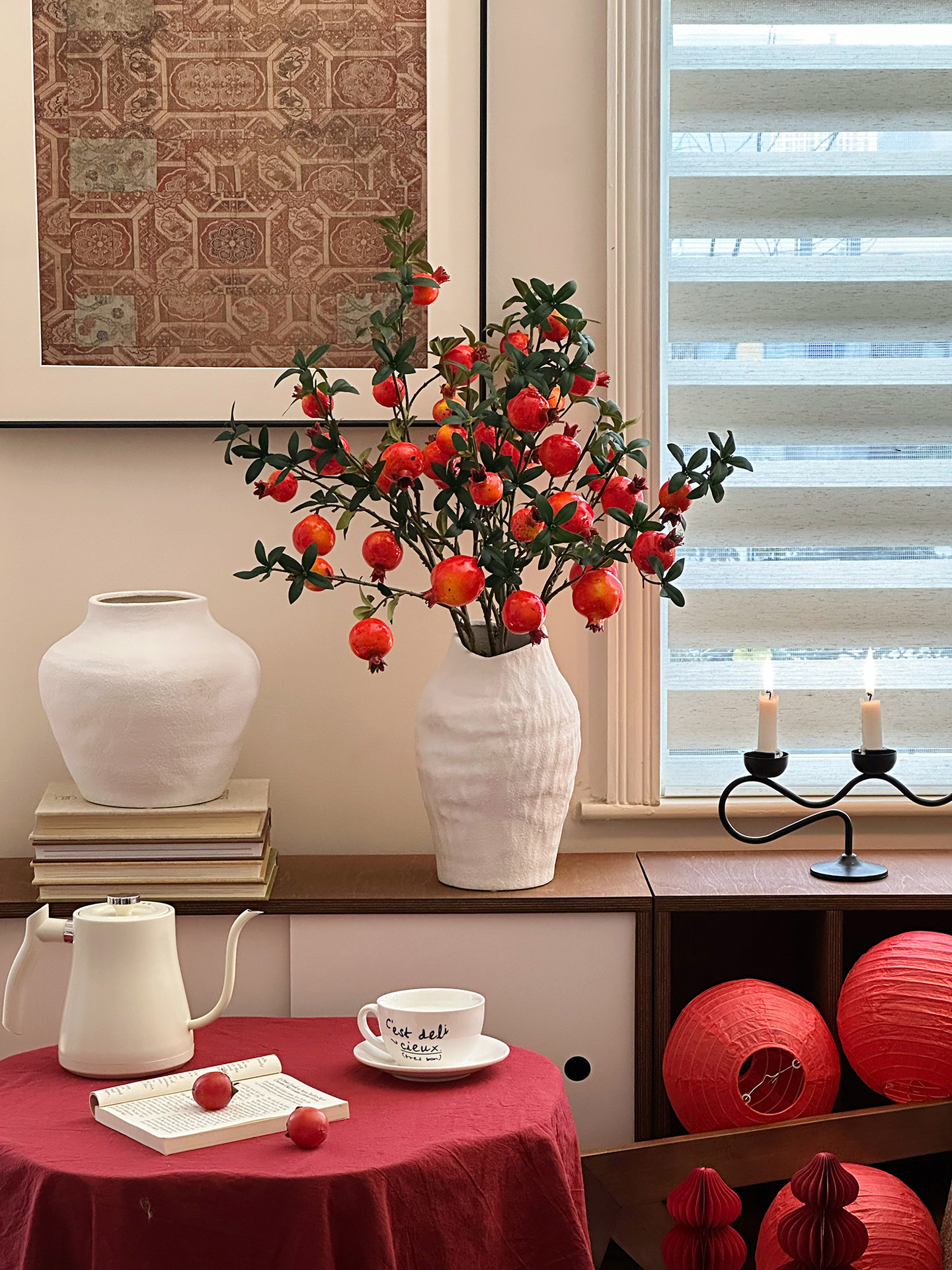 中式仿真石榴果实仿真花假花摆设年宵花喜庆过年客厅餐桌家居摆件详情24