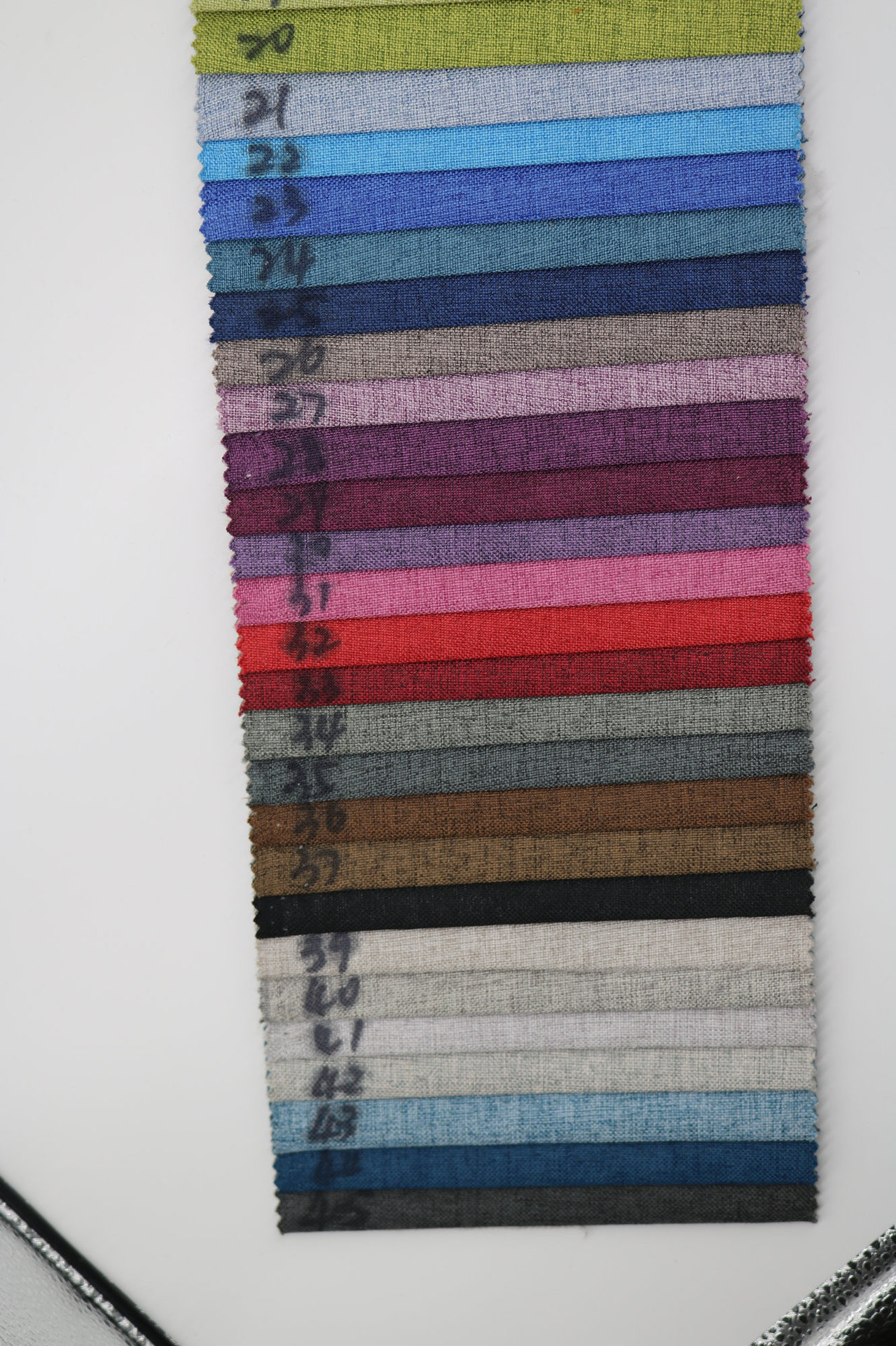 Polyester fabric sofa cushion and throw pillow fabric, solid-color fine linen sofa fabric, photo frame background soft package fabric pic 4