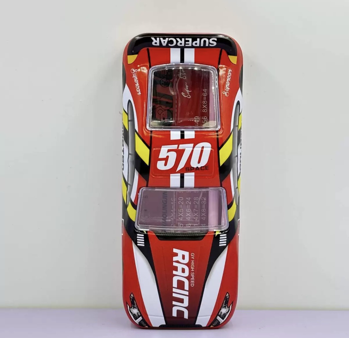 小灵精汽车文具套装铁笔盒造型文具盒儿童卡通男孩小学文具盒详情4