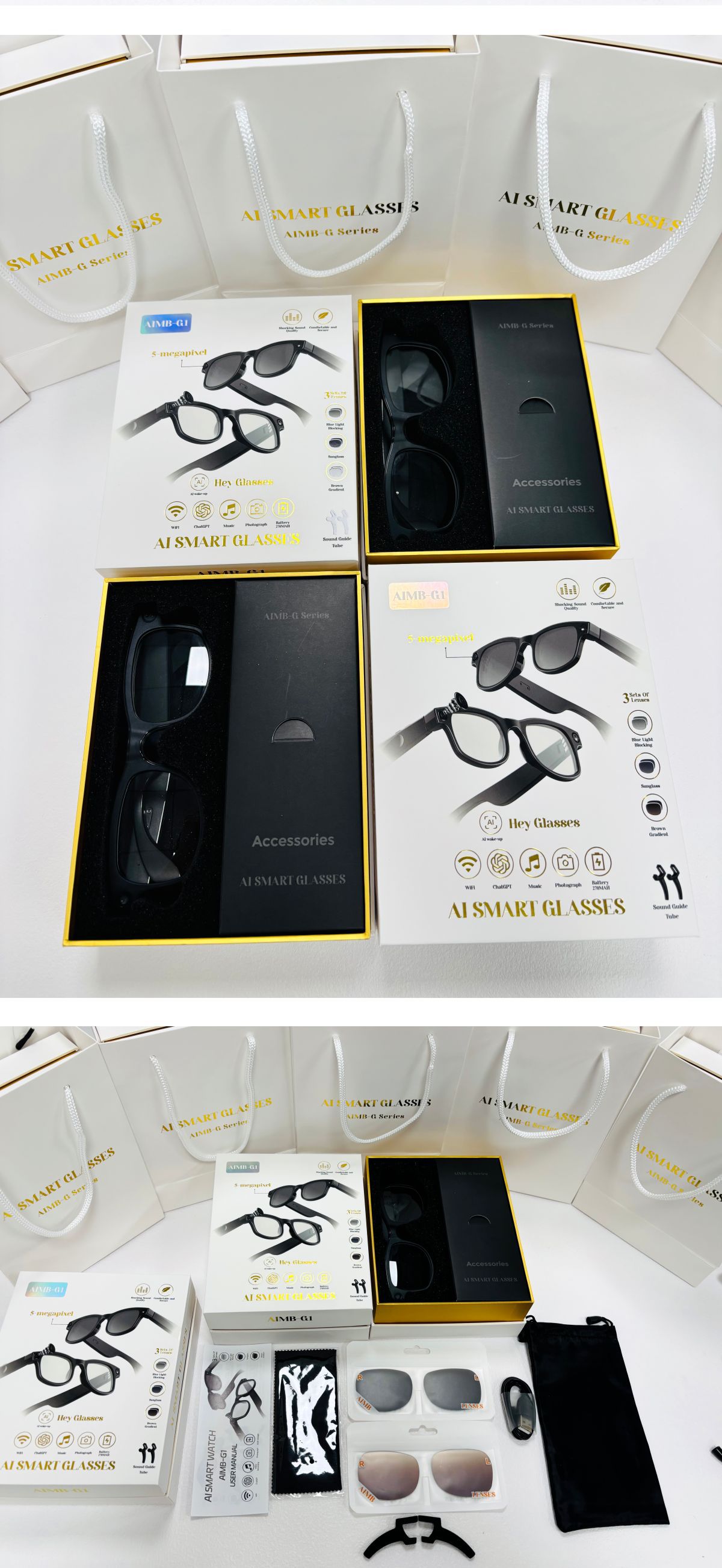 爆款AIMB-G1智能眼镜蓝牙通话录音录像AI语音翻译户外运动太阳镜详情10