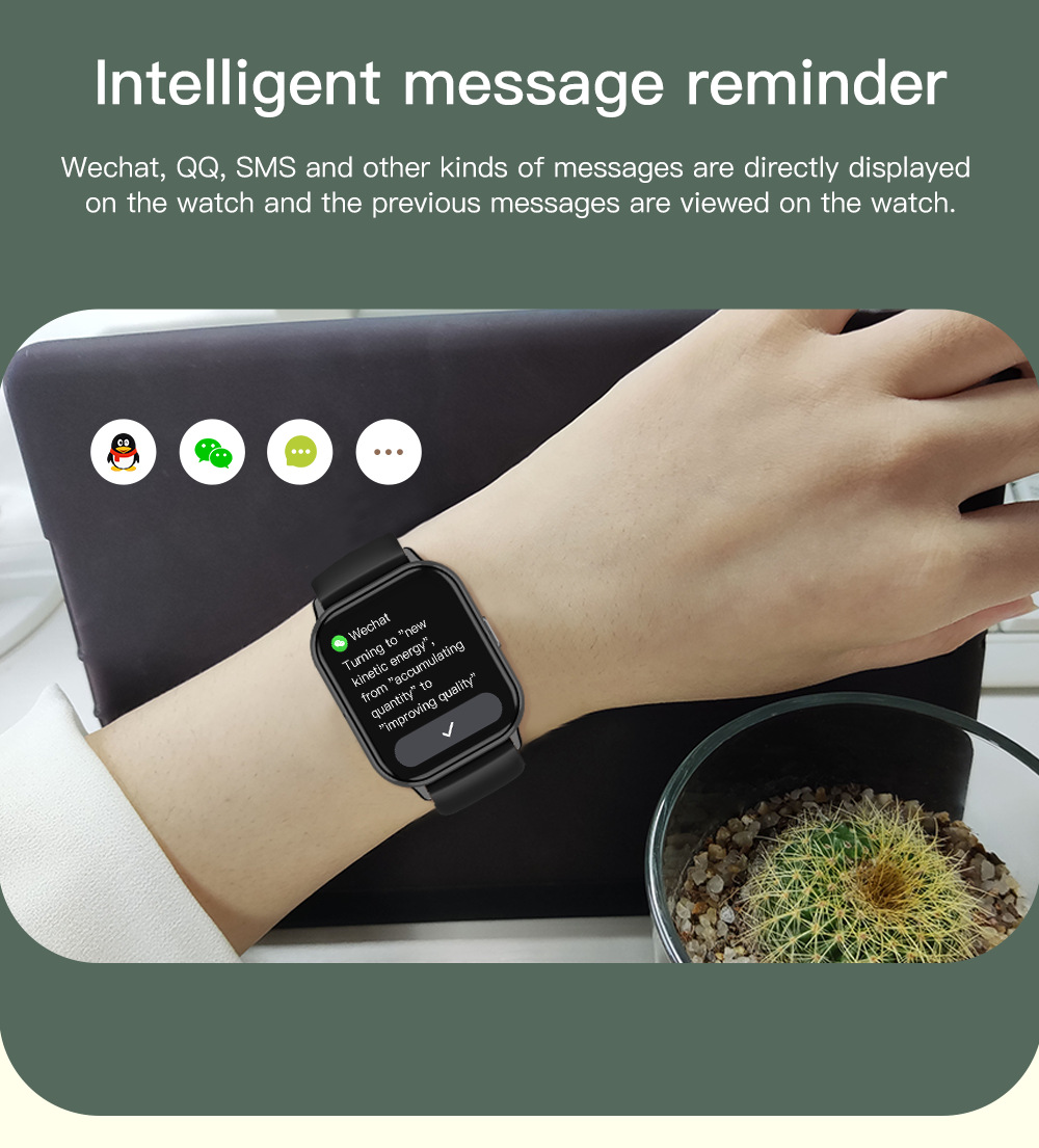 亚马逊爆款T19F蓝牙通话手表心率睡眠多运动音乐IP68防水智能手表详情12