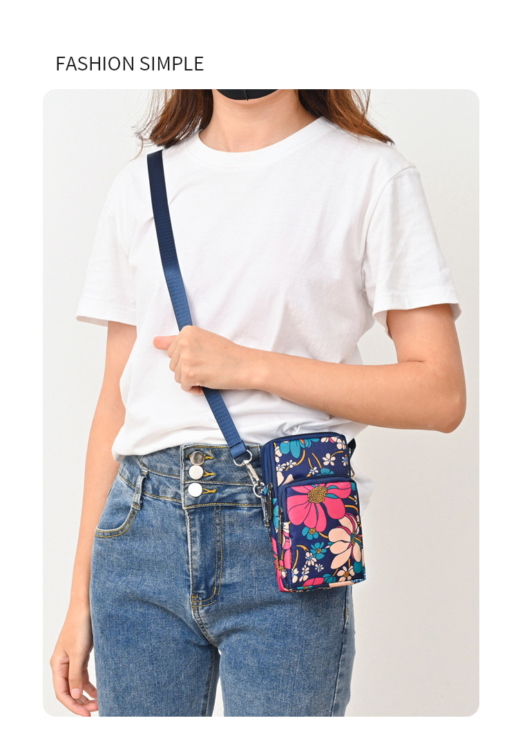 中年妈妈手机包手腕斜挎迷你小包包夏天百搭帆布包竖款零钱包便携详情8