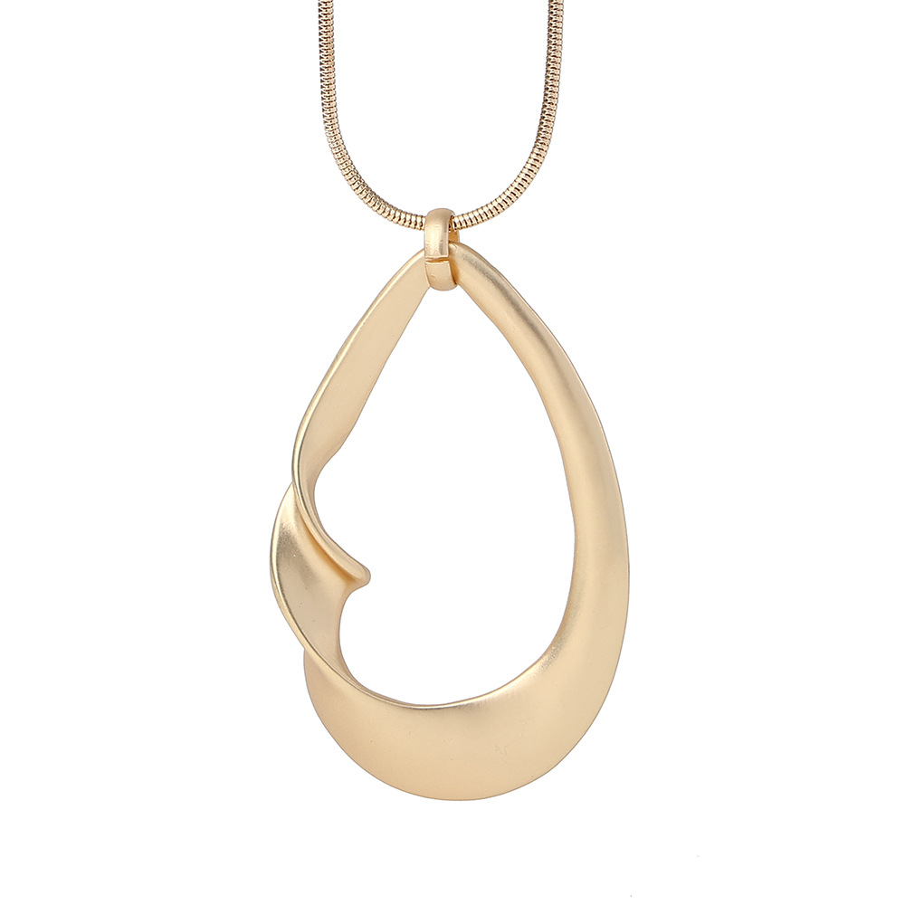 跨境亚马逊爆款女士合金水滴长款女ins风饰品复古简约吊坠毛衣链详情4