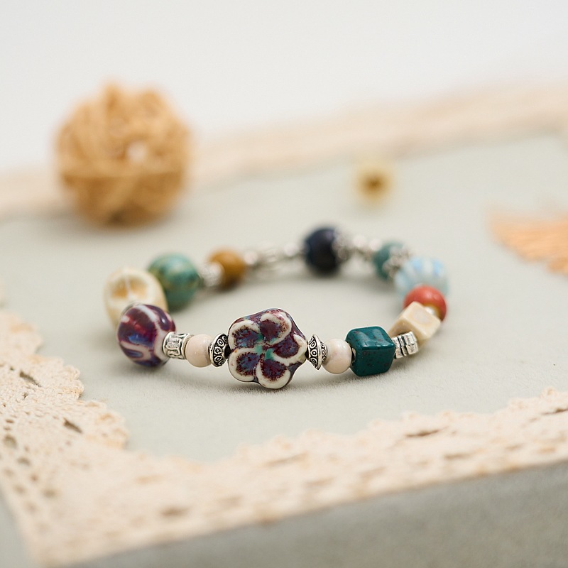 2024景德镇陶瓷手链女生小饰品古风串珠民族风新中式森系学生手串详情4