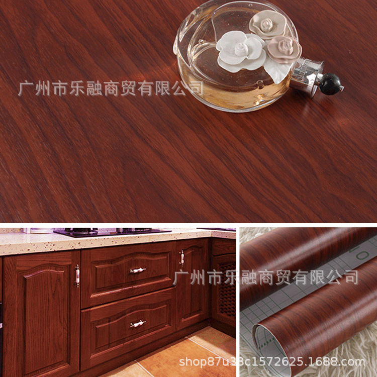 跨境批发木纹贴纸桌面衣柜柜子翻新防水自粘自带胶壁纸背景墙加厚详情8