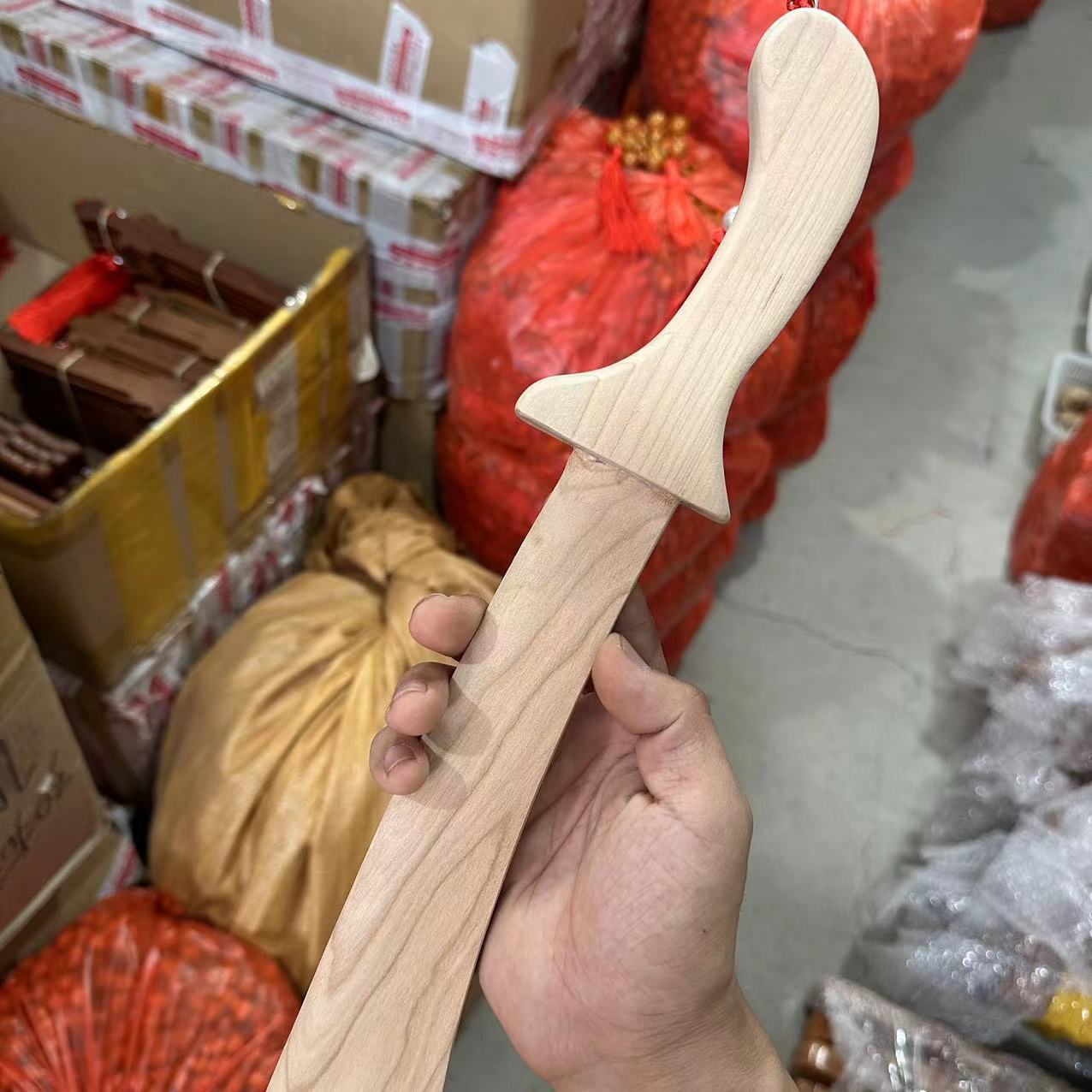 桃木剑原色一体剑雕刻桃木斧挂件小号宝剑儿童玩具工艺桃木剑批发详情47