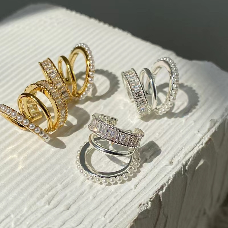 无耳洞多层珍珠锆石耳骨夹款轻奢饰品个性迷你气质小众设计师耳环详情10